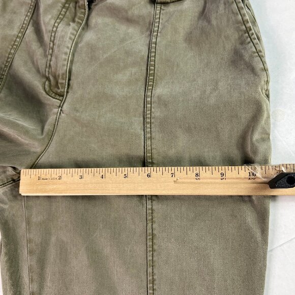 Joie Pants Women's 32x26* High Rise Front Seam Crop Green Stretch Chinos Tag L - Picture 13 of 16